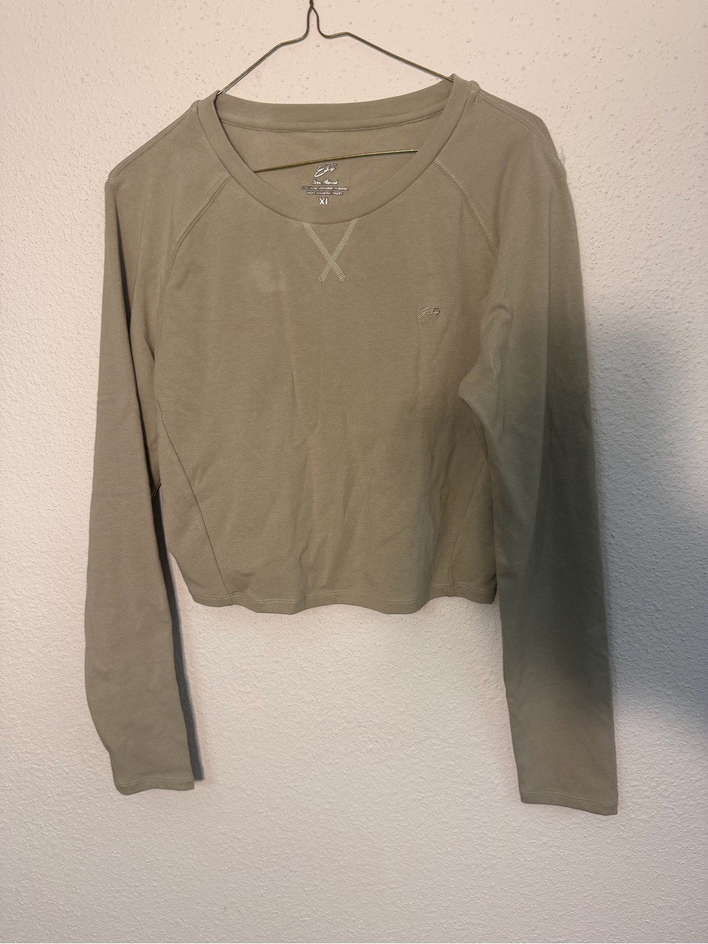 Ever Forward Olive Green Cropped Crewneck Sweatshirt